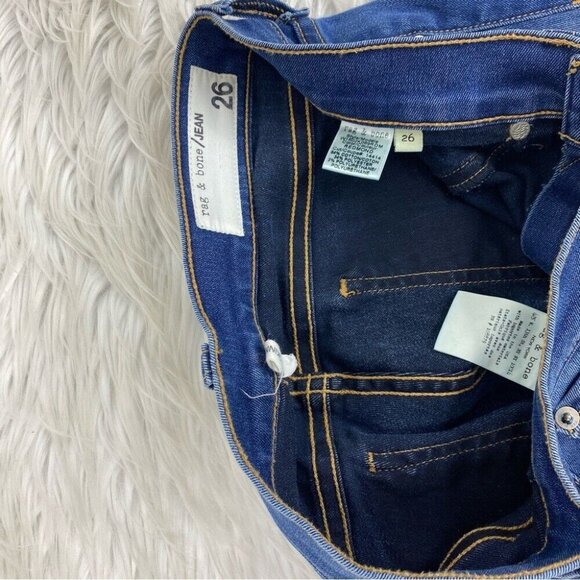Rag & Bone Women's Redmond‎ Blue Mid-Rise Skinny Designer Denim Jeans W26-27/L30 - Picture 7 of 11